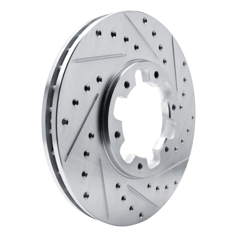 Infiniti QX4 Brake Rotor (1) - Front Right - R1 Concepts - Drilled & Slotted - Silver - `96-`04